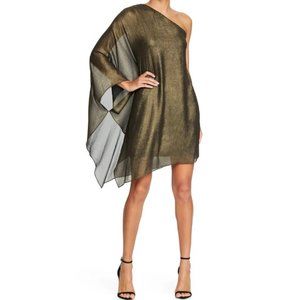 Halston Heritage Metallic One-Shoulder Minidress